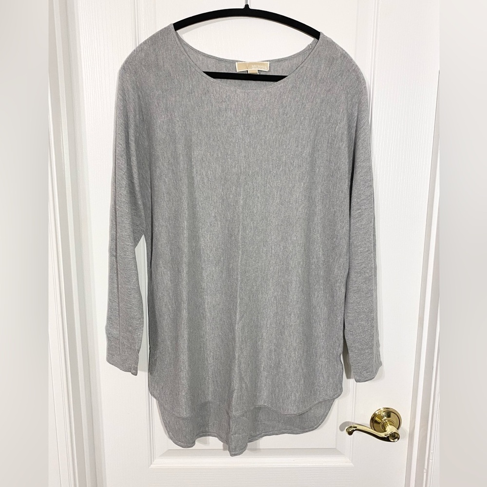 Michael Kors Knit Tunic Sweater Gray Size Large